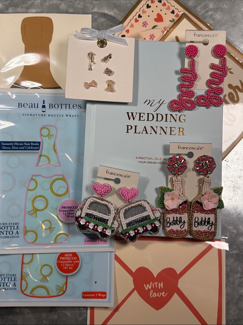 Bridal Bundle LOT! Earrings, Cards, Wedding Planner